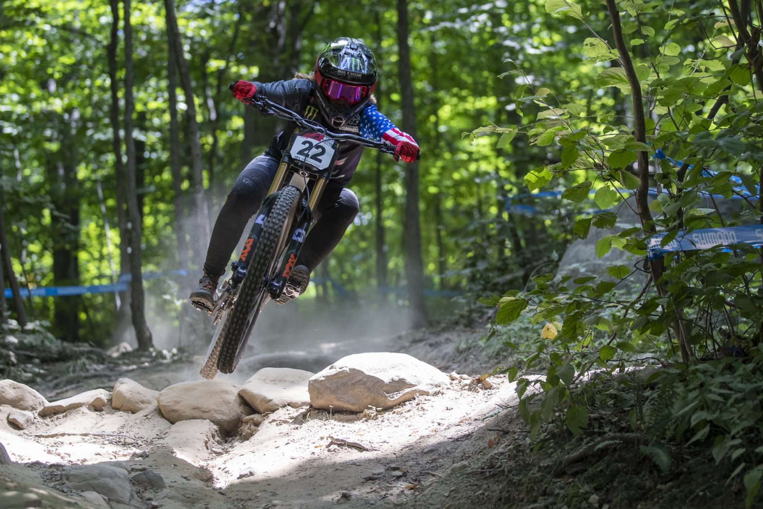 Action shot at Mountain Creek Bike Park in Vernon New Jersey