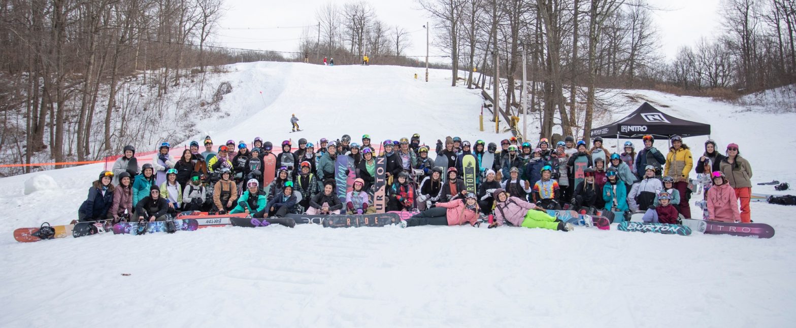 Snowboarders todether for a beyond the boundaries event at Mountain Creek in Vernon New Jersey