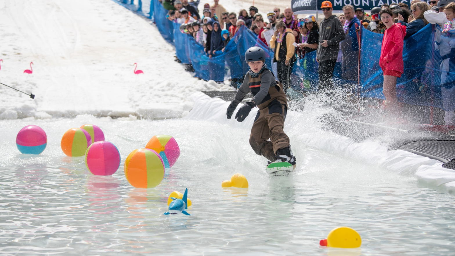 Pond Skimming at Mountain Creek in Vernon, New Jersey.