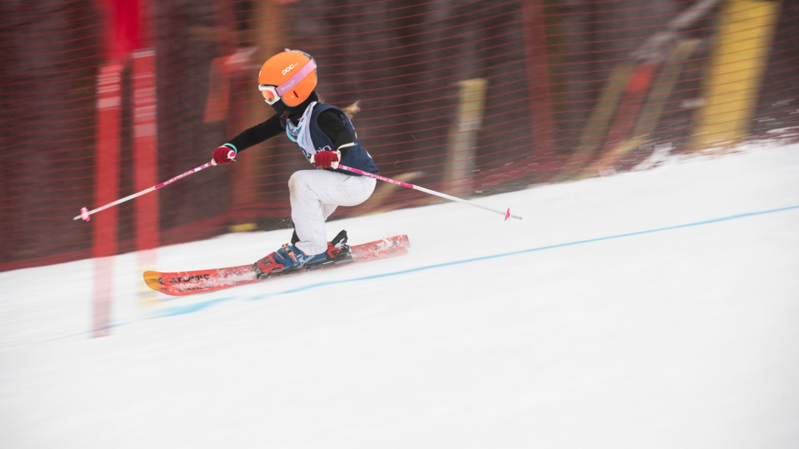 A ski racer at Mountain Creek in Vernon, New Jersey.